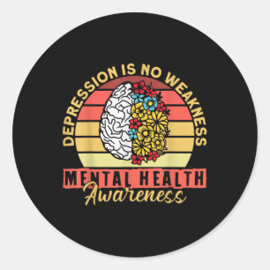 Mental Health Awareness Depression Suicide Prevent Classic Round Sticker