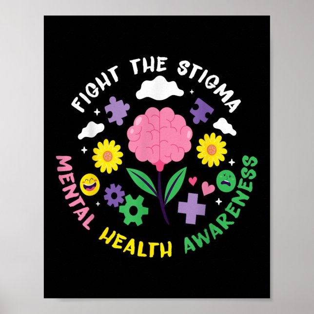 Mental Health Awareness Depression Suicide Prevent Poster (Front)