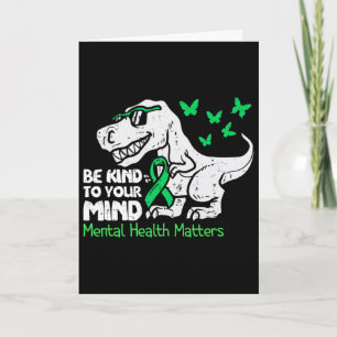 Mental Health Awareness Dino Funny Toddler Boy Cut Card