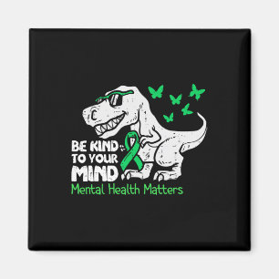 Mental Health Awareness Dino Funny Toddler Boy Cut Magnet