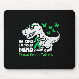Mental Health Awareness Dino Funny Toddler Boy Cut Mouse Pad