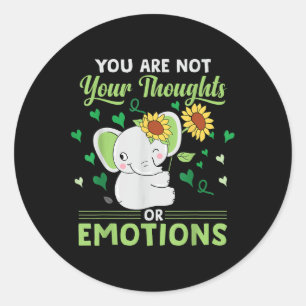 Mental Health Awareness Elephant  Classic Round Sticker