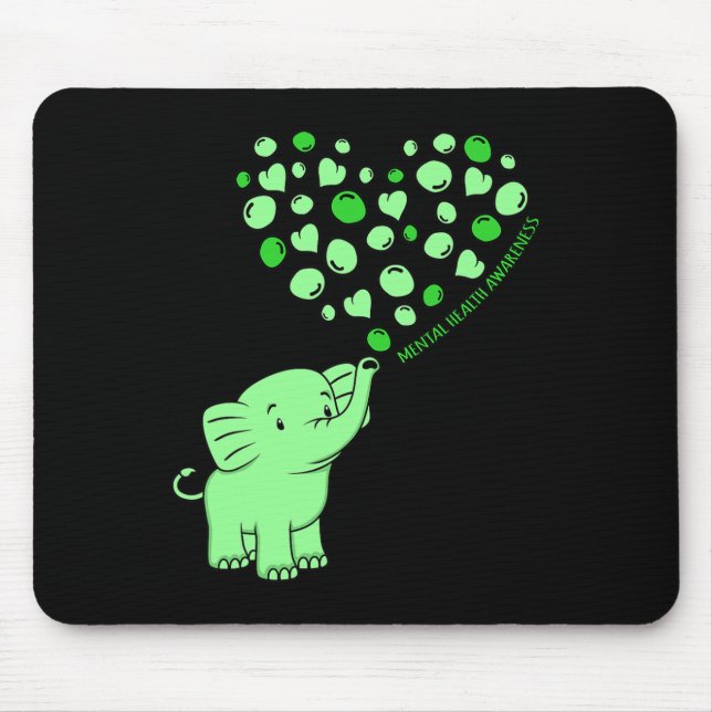 Mental Health Awareness Elephant Hearts Supporter  Mouse Pad (Front)