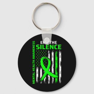 Mental Health Awareness End The Silence Green Us F Key Ring