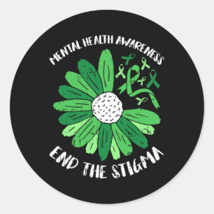 Mental Health Awareness End The Stigma Warrior Cou Classic Round Sticker
