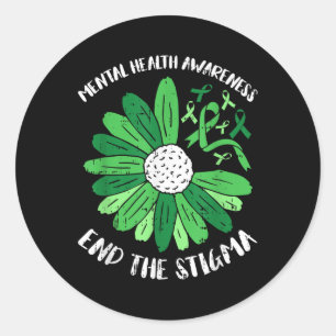 Mental Health Awareness End The Stigma Warrior Cou Classic Round Sticker