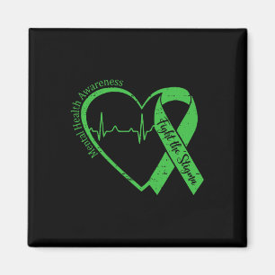 Mental Health Awareness Fight The Stigma Heart Gre Magnet