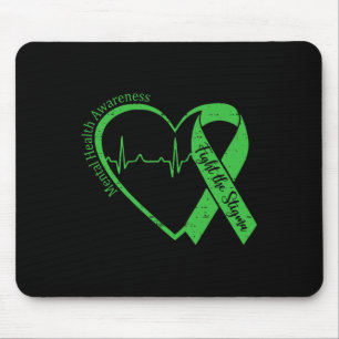 Mental Health Awareness Fight The Stigma Heart Gre Mouse Pad