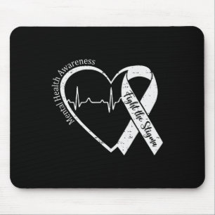 Mental Health Awareness Fight The Stigma Heart Gre Mouse Pad