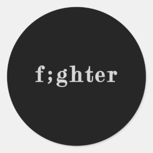 Mental Health Awareness - Fighter Semicolon Classic Round Sticker