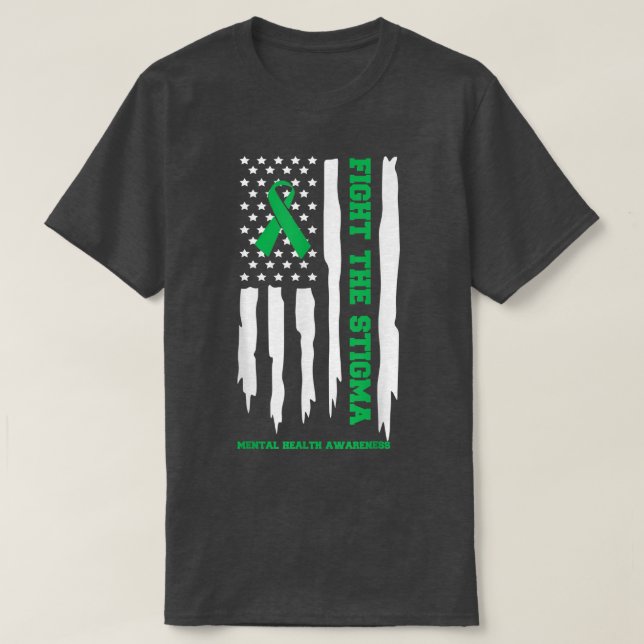Mental Health Awareness Flag Fight The Stigma Ment T-Shirt (Design Front)