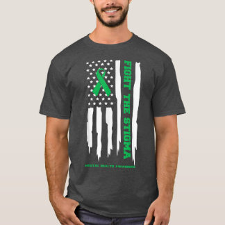 Mental Health Awareness Flag Fight The Stigma Ment T-Shirt