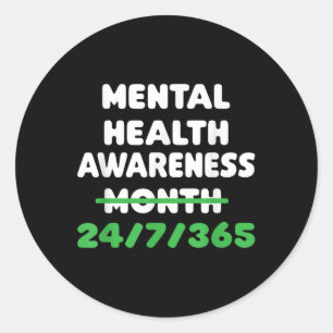 Mental Health Awareness For Suicide Prevention Classic Round Sticker