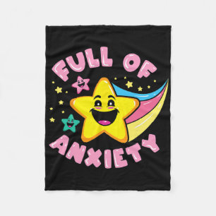 Mental Health Awareness Full Of Anxiety Kawaii  Fleece Blanket