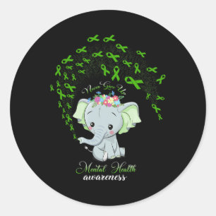 Mental Health Awareness Gift Warrior Men Women Classic Round Sticker