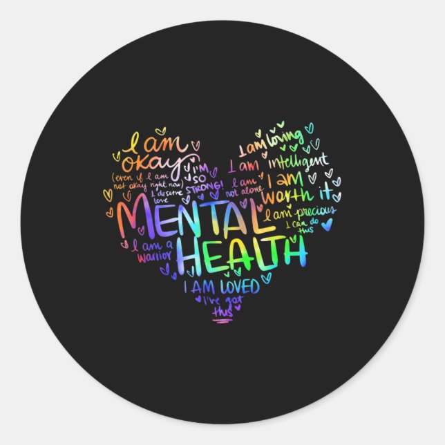 Mental Health Awareness Gifts Depression 1 Classic Round Sticker (Front)