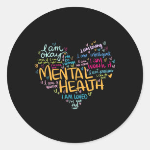 Mental Health Awareness Gifts Depression Classic Round Sticker