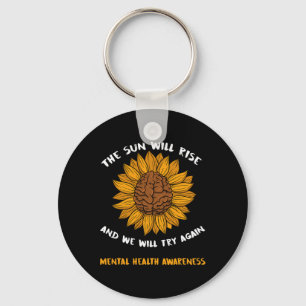 Mental Health Awareness Gifts Depression Sunflower Key Ring