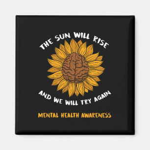 Mental Health Awareness Gifts Depression Sunflower Magnet
