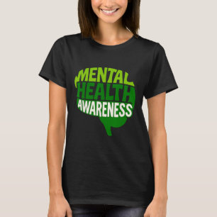 Mental Health Awareness Green Human Brain Women Me T-Shirt