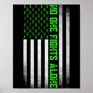 Mental Health Awareness Green Ribbon Aamerican Poster