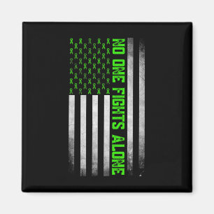 Mental Health Awareness Green Ribbon American Flag Magnet