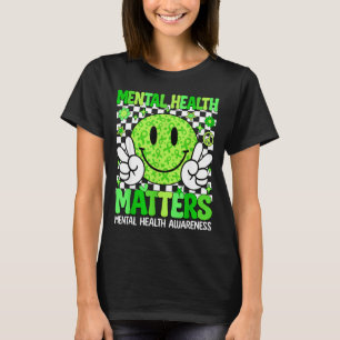 Mental health awareness green ribbon brain illness T-Shirt