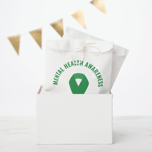 Mental Health Awareness Green Ribbon Favour Bag (Party)