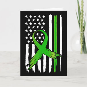Mental Health Awareness Green Ribbon Flag American Card