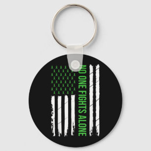 Mental Health Awareness Green Ribbon Key Ring