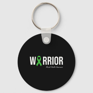Mental Health Awareness Green Ribbon Key Ring