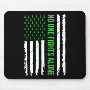 Mental Health Awareness Green Ribbon Mouse Pad