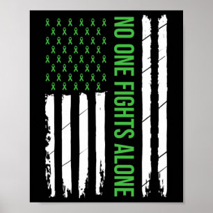 Mental Health Awareness Green Ribbon Poster