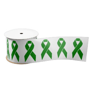 Mental Health Awareness Green Ribbon Satin Ribbon