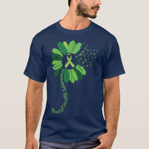 Mental Health Awareness Green Ribbon Sunflower3479 T-Shirt