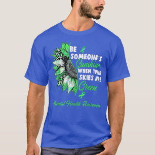 Mental Health Awareness Green Ribbon Sunflower 348 T-Shirt