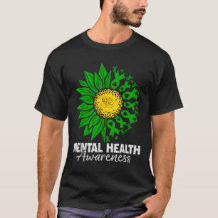Mental Health Awareness Green Ribbon Sunflower Wom T-Shirt