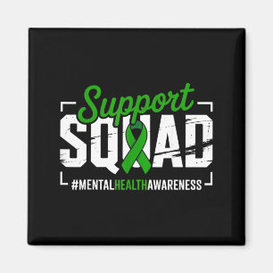 Mental Health Awareness Green Ribbon Support Squad Magnet