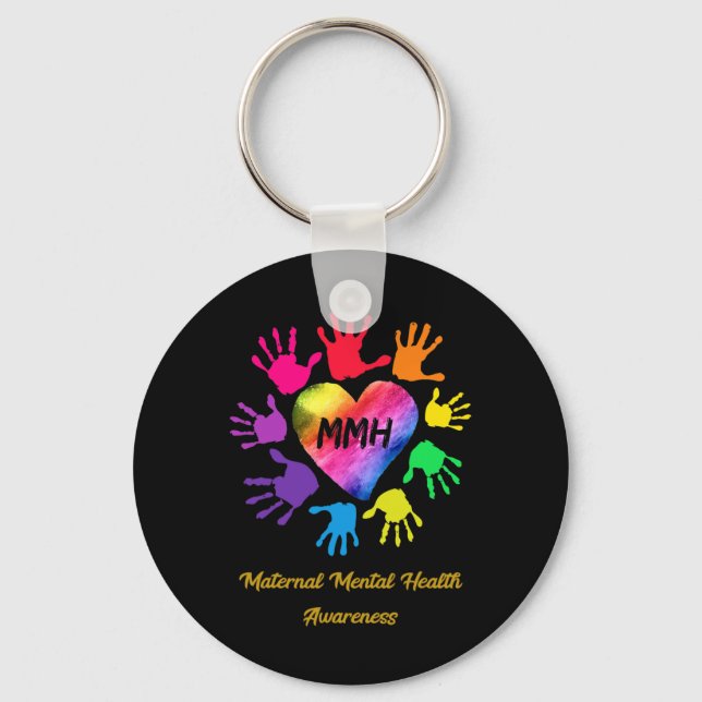Mental Health Awareness Hands Gift  Key Ring (Front)