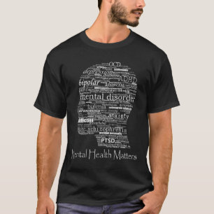 Mental Health Awareness Head Words Mental Disorder T-Shirt