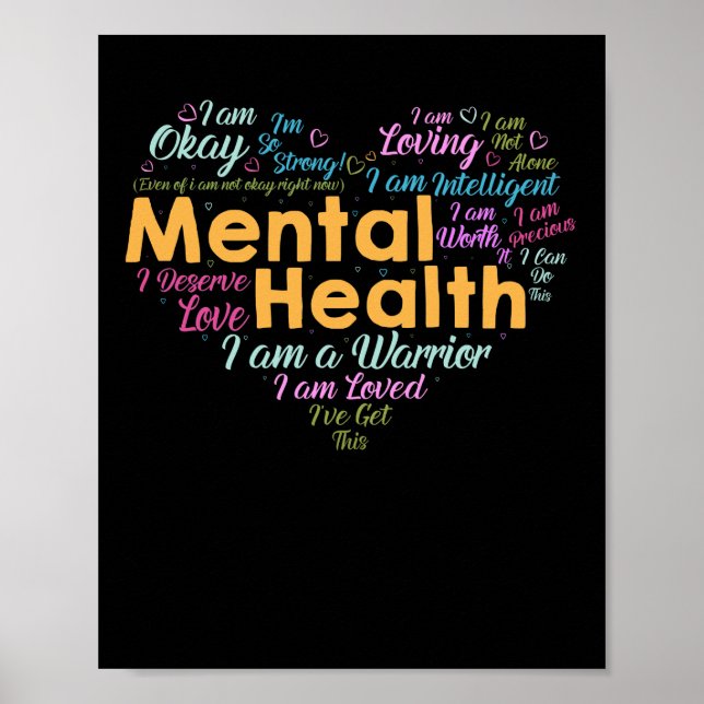Mental Health Awareness Heart Depression Poster (Front)