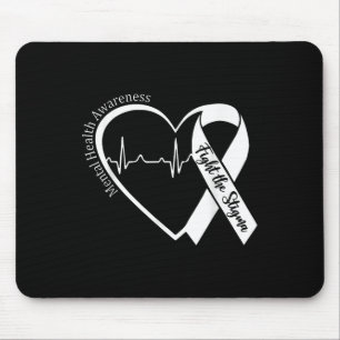 Mental Health Awareness Heart Fight The Stigma Gre Mouse Pad