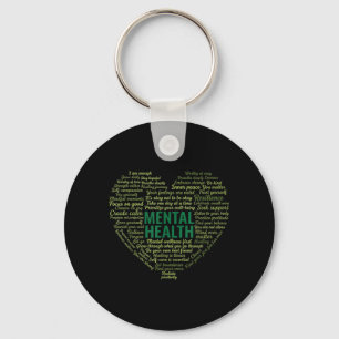 Mental Health Awareness Heart Key Ring