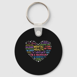 Mental Health Awareness Heart  Key Ring