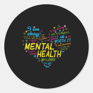 Mental Health Awareness Heart Mental Health S Classic Round Sticker