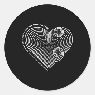 Mental Health Awareness Heart Semi-colon Anti Suic Classic Round Sticker