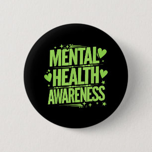Mental Health Awareness Hearts Stars Support Tee A 6 Cm Round Badge