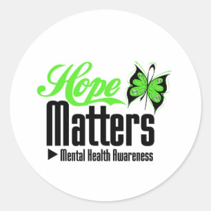 Mental Health Awareness Hope Matters Classic Round Sticker