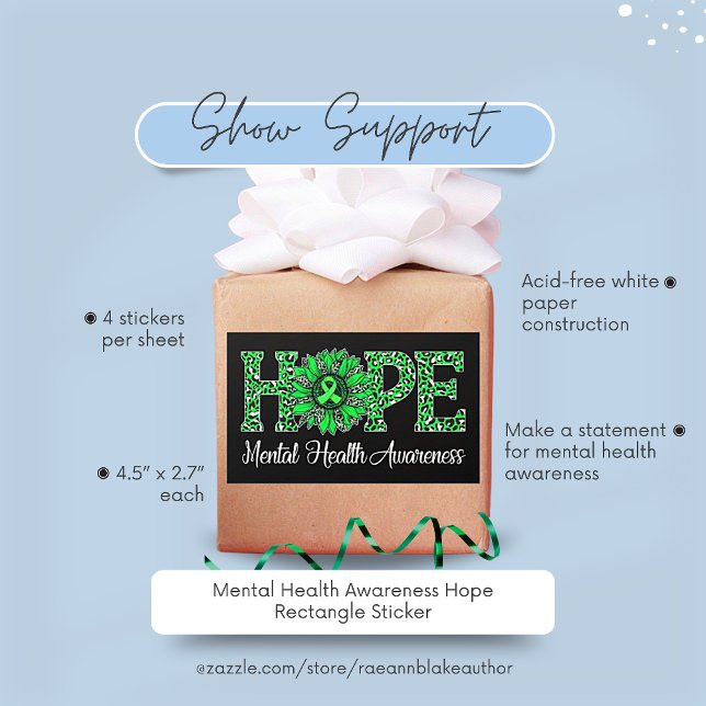 Mental Health Awareness Hope Rectangle Sticker (Creator Uploaded)