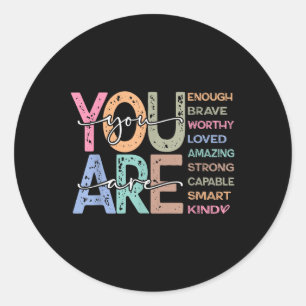 Mental Health Awareness Illness Anxiety Empowered Classic Round Sticker